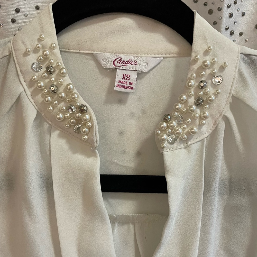 Candies Embellished Collar Blouse